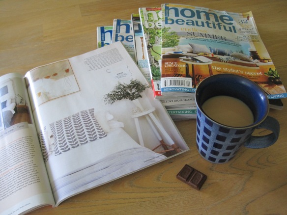 magazines tea and chocolate 