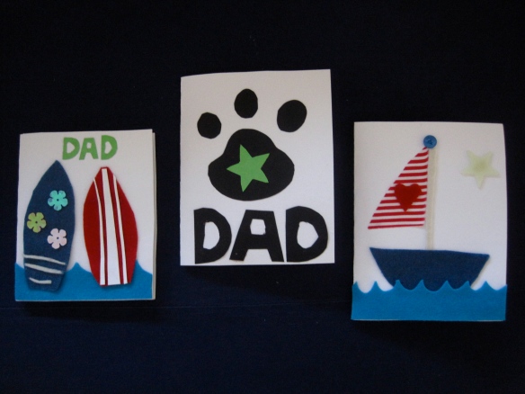 felt handmade fathers day cards