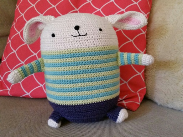 crochet stripy bunny